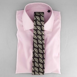 The Tie Bar Textured Solid Light Pink Dress Shirt